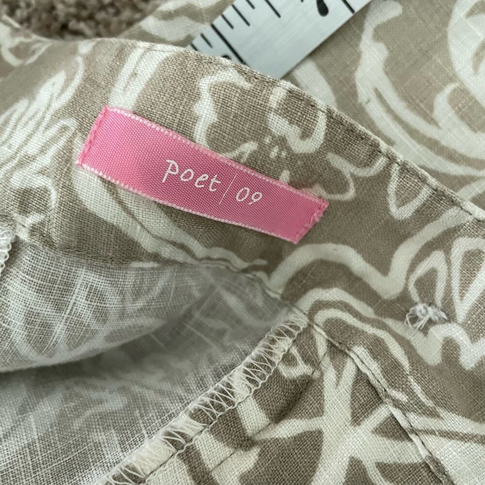 Sigrid Olsen Poet 100% Linen Wide Leg Cropped Pants Sz 4 Beachy Summer Vacation‎ - Picture 11 of 12